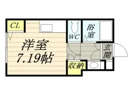 札幌市営南北線 南平岸駅 徒歩17分 4階建 築37年(ワンルーム/3階)の間取り写真