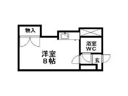 札幌市営東西線 菊水駅 徒歩1分 5階建 築41年(ワンルーム/3階)の間取り写真