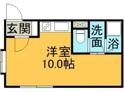 札幌市営東西線 大谷地駅 徒歩9分 2階建 築37年(ワンルーム/2階)の間取り写真