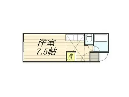 札幌市営東豊線 豊平公園駅 徒歩2分 3階建 築27年(ワンルーム/3階)の間取り写真