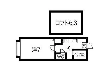 VILLA TSUKISAPPU(1K/1階)の間取り写真