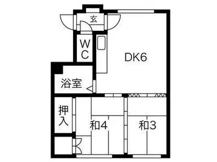 森田マンション(2DK/2階)の間取り写真