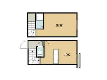 ラフォーレ弐番館(1LDK/2階)の間取り写真
