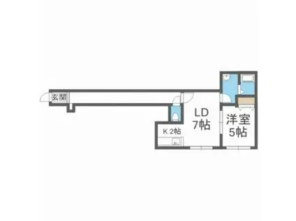 レグジー石山(1LDK/1階)の間取り写真