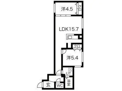 ASTEROPE厚別南(2LDK/3階)の間取り写真