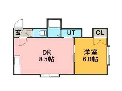 カーサ真栄(1DK/2階)の間取り写真