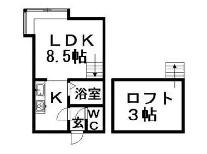 グランステージ菊水(ワンルーム/3階)の間取り写真