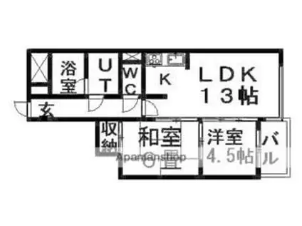 札幌市営東豊線 豊平公園駅 徒歩4分 9階建 築41年(2LDK/4階)の間取り写真
