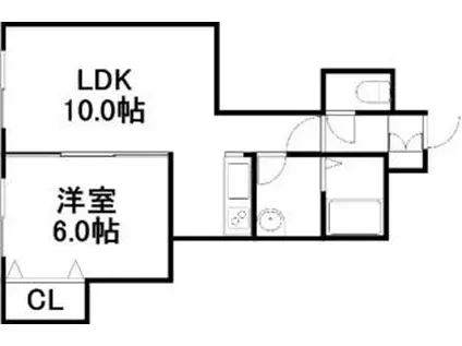 ステージノア豊平(1LDK/2階)の間取り写真
