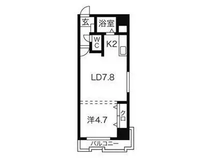 パークヒルズ平岸310(1LDK/8階)の間取り写真