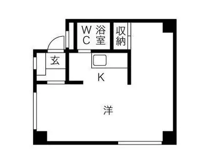 アサヒコートハウス(ワンルーム/2階)の間取り写真