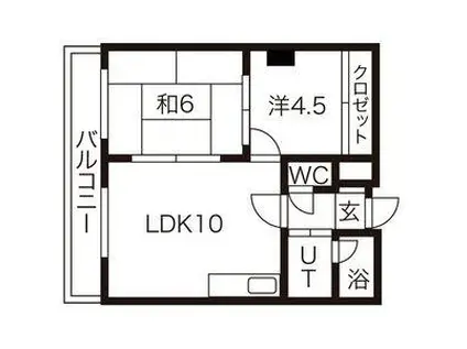 ノースシティ17(2DK/4階)の間取り写真