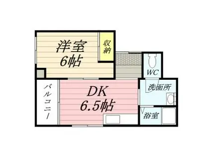 札幌市営東西線 南郷１３丁目駅 徒歩2分 7階建 築35年(1DK/5階)の間取り写真