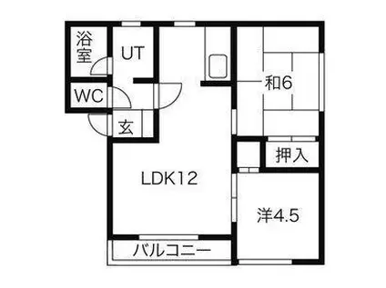 エイトハイツ(2LDK/2階)の間取り写真