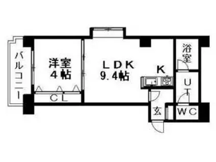 アクセス東札幌(1LDK/8階)の間取り写真