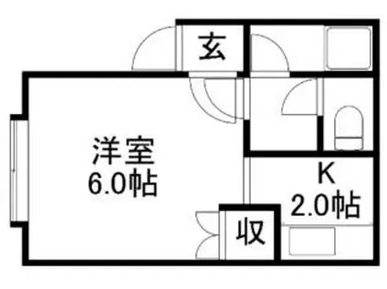 JPコート平岸II(1K/2階)の間取り写真