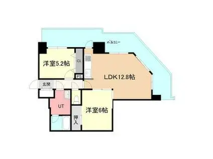 ライオンズマンション札幌スカイタワー 1510号(2LDK/15階)の間取り写真
