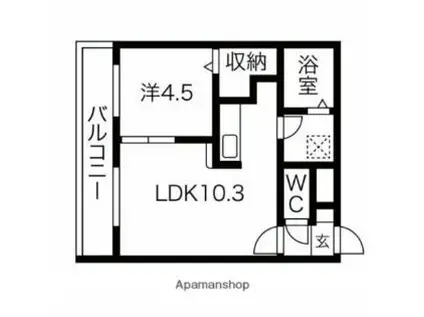 札幌市営東西線 西１８丁目駅 徒歩10分 4階建 築1年(1LDK/3階)の間取り写真