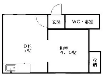 南郷ハイツ(1DK/3階)の間取り写真