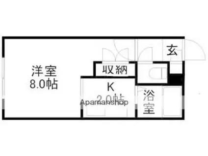 札幌市営南北線 澄川駅 徒歩10分 4階建 築34年(1K/3階)の間取り写真
