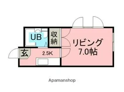 澄川第一銀座パレス(1K/4階)の間取り写真