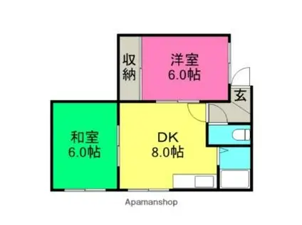 桂光マンション(2DK/2階)の間取り写真