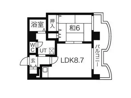 札幌ビオス館(1LDK/5階)の間取り写真