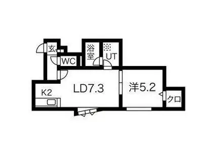 NOON豊平(1LDK/3階)の間取り写真