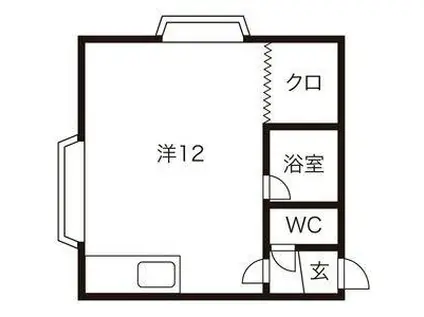 サンホームMS NO.11(ワンルーム/2階)の間取り写真