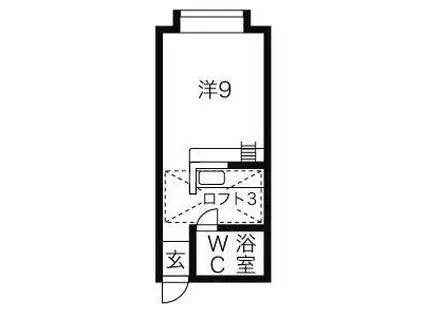 ハイデンス琴似(ワンルーム/2階)の間取り写真