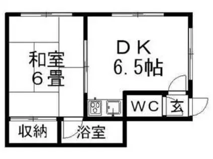 千寿マンション(1DK/1階)の間取り写真