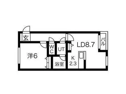 プレアデス(1LDK/3階)の間取り写真