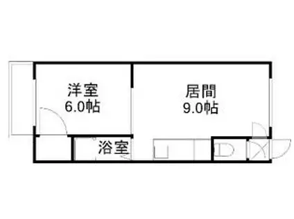 札幌市営南北線 澄川駅 徒歩4分 3階建 築38年(1LDK/3階)の間取り写真