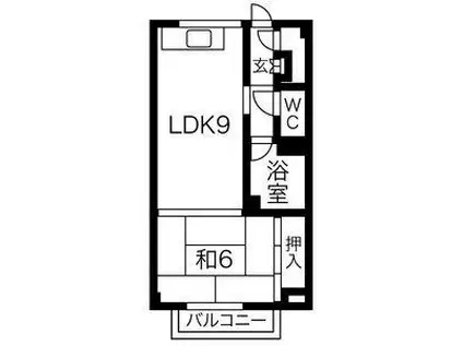さかえマンション(1DK/3階)の間取り写真
