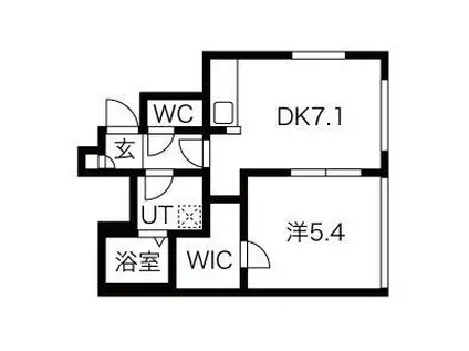 パレス富士(1DK/3階)の間取り写真