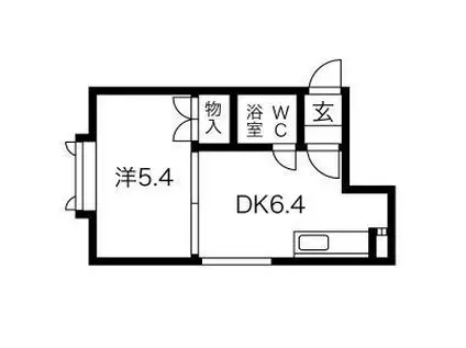 シティハイツ澄川II(1DK/1階)の間取り写真