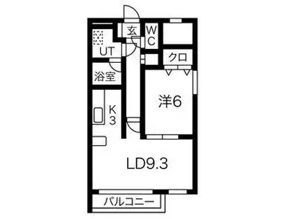 シャトー24(1LDK/4階)の間取り写真