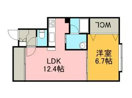 パークマンション(1LDK/1階)の間取り写真