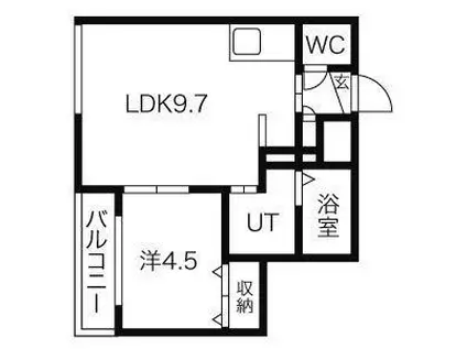 サウスポルト澄川(1LDK/4階)の間取り写真