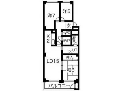 澄川ハイム2号棟(3LDK/2階)の間取り写真