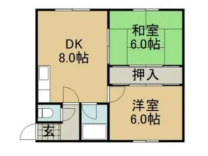 松浦マンション(2DK/2階)の間取り写真