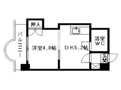 エンドレス三井リバーサイド(1DK/5階)の間取り写真