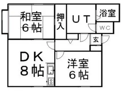 札幌市電2系統 東屯田通駅 徒歩3分 4階建 築35年(2LDK/3階)の間取り写真