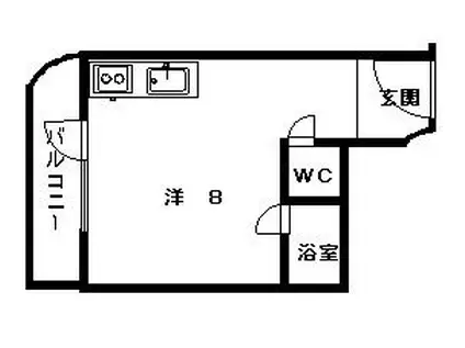 ソフィーアナルセ(ワンルーム/3階)の間取り写真