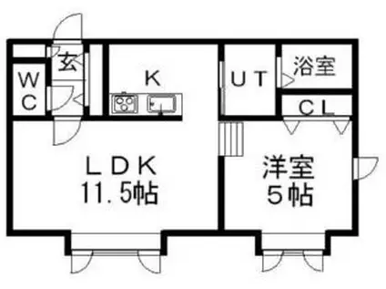 KOKOMO南11条(1LDK/2階)の間取り写真