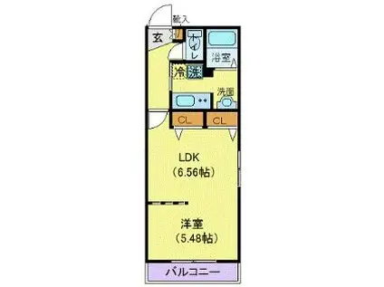 札幌市電2系統 西線６条駅 徒歩7分 4階建 築19年(1LDK/3階)の間取り写真