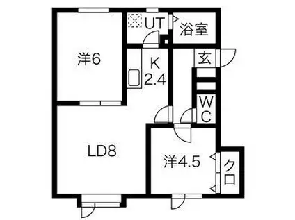 游ライフ伏見(2LDK/3階)の間取り写真