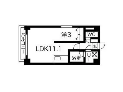 シャイニングドリーム真駒内(ワンルーム/3階)の間取り写真
