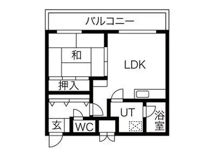 第2九条シャトー桂和(1LDK/4階)の間取り写真