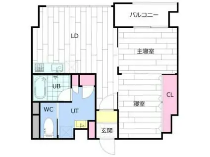 プレミアムガーデン北円山(2LDK/4階)の間取り写真